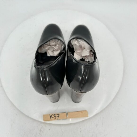 Gucci Women Size 9B Black Leather Platform Slip On Pump Block Heel Shoes - Picture 9 of 11